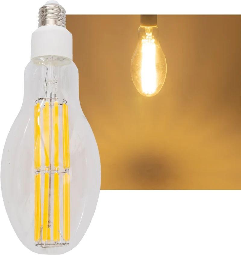 LED Filament-Lampe E27 50W "FHE-50" 7841lm, 2700K, warmweiß, ØxH 9x24cm