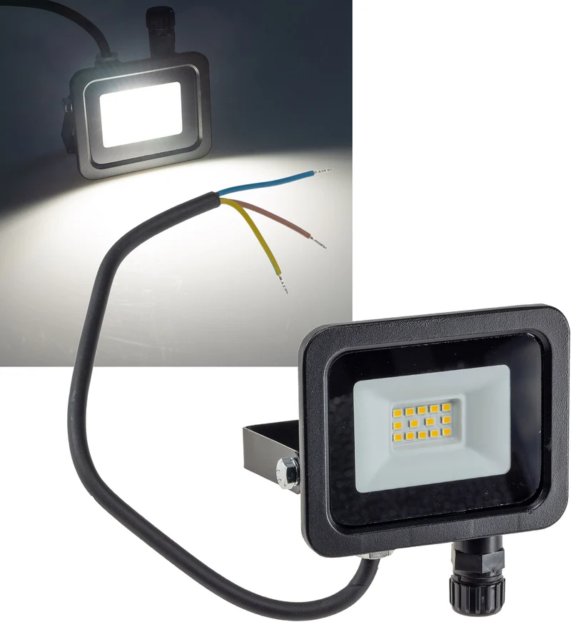 LED-Fluter "CTF-OB 10" IP65, 10W, 956lm, 4000K neutralweiß