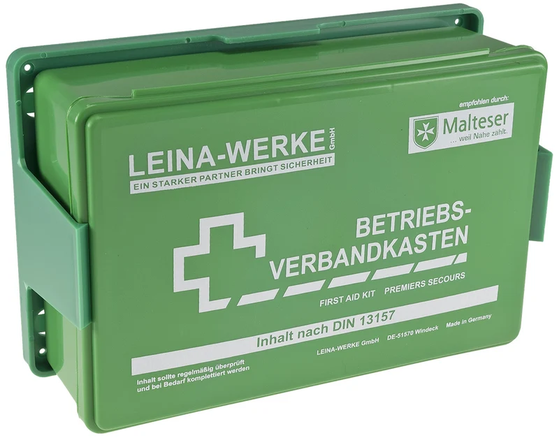 Betriebs-Verbandkasten nach DIN 13157 für Betriebe + Baustellen, Wandhalterung
