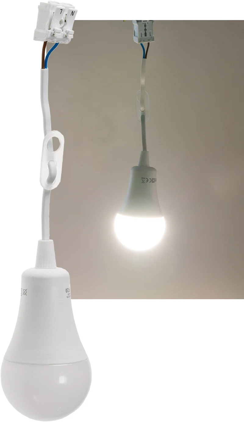 Baustellen-Leuchte A60 mit 15cm Kabel 12W, 1130lm, 4000K neutrralweiß
