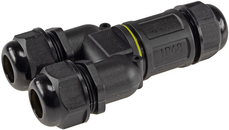 Kabelverbinder Y-Form, IP68, 230V Schraubanschluss, für Kabel Ø 6-11mm