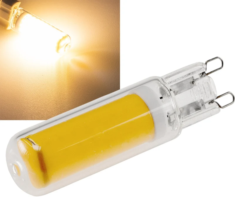 LED Stiftsockel G9, 4W, 480lm, dimmbar 330°, 230V, 3000k / warmweiß, Glas
