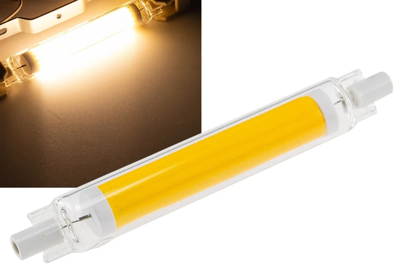 LED Strahler 8W R7s "RS118 COB8dim" 360°, 3000k, 887lm, 118mm, warmweiß