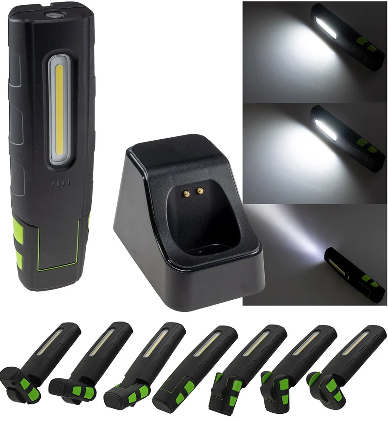 LED Stableuchte mit Akku "FlexiLED 880" Ladeschale, Magnetfuß,10W, 880lm,IP67