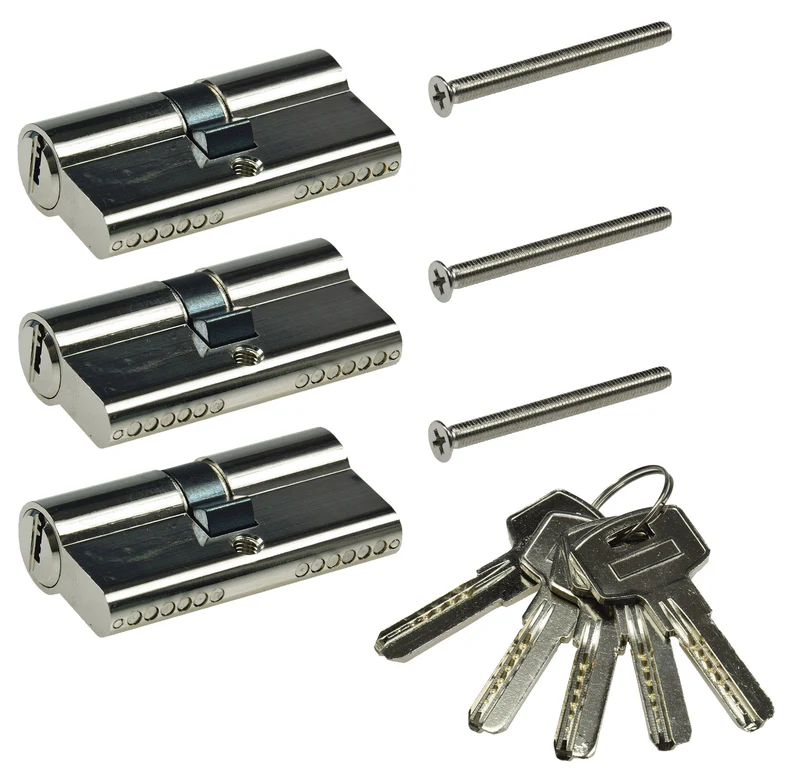 Schließzylinder-Set 3x 60mm (30+30mm) 5 Schlüssel, Not- & Gefahrenfunktion