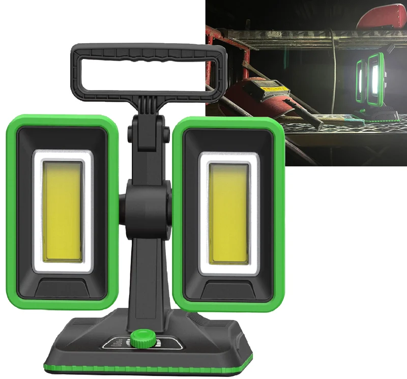 LED Baustrahler mit Akku "BSA-60 duo" 2x30W, 5600lm, 4500K / neutralweiß