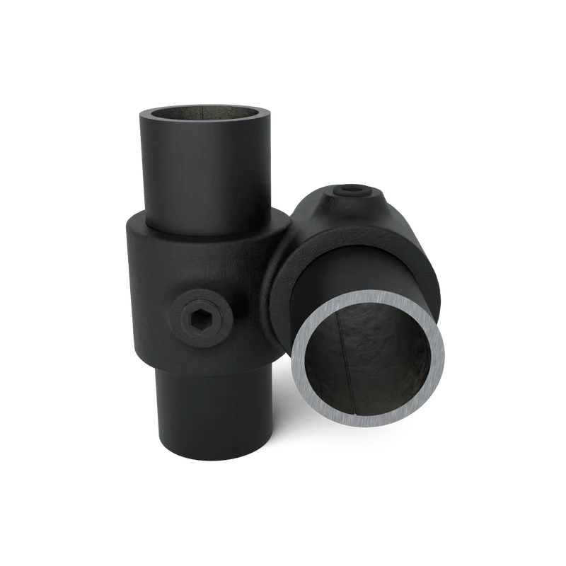 Kreuzstück 90° schwarz 33,7 mm