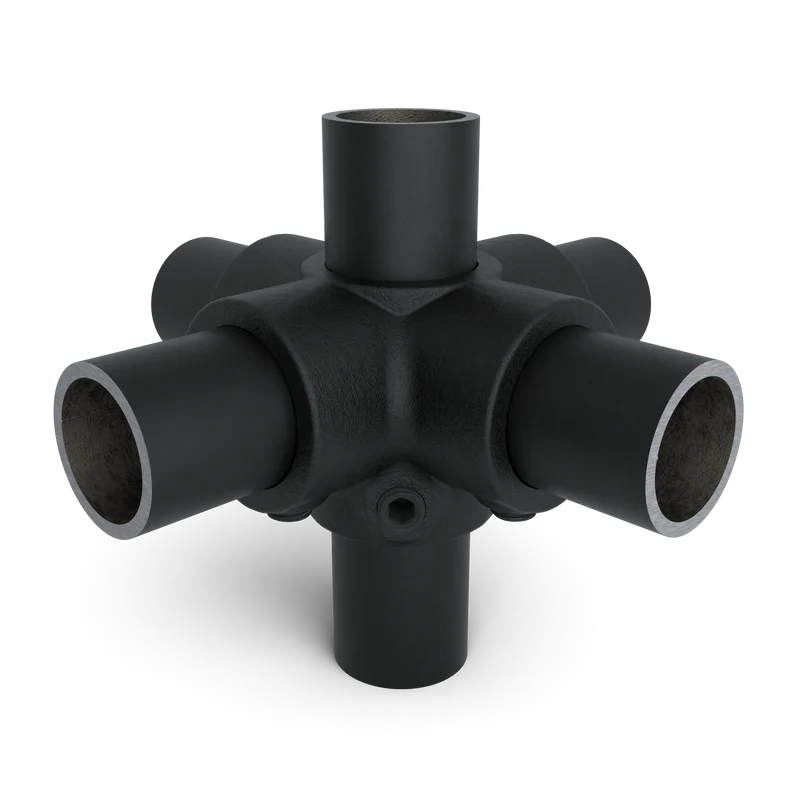 Kreuzstück für Stützrohr schwarz 42,4 mm