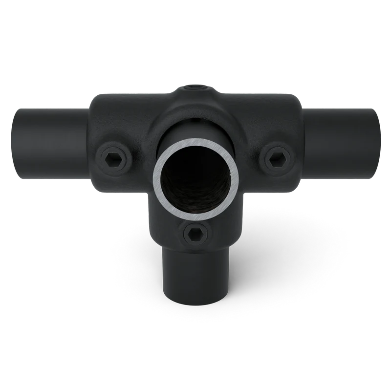 T-Stück für Stützrohr schwarz 42,4 mm