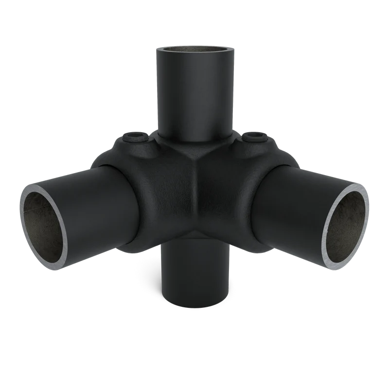 Eckstück 90° durchgehend schwarz 33,7 mm