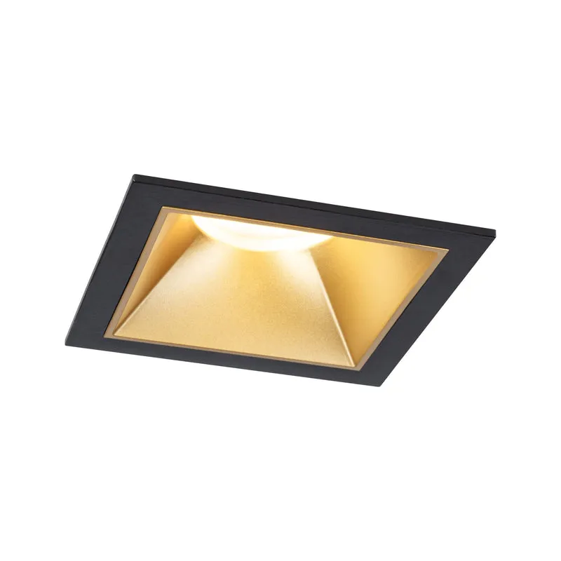 Paulmann LED Einbauleuchte Cole 3er-Set 3-Step-Dim Coin IP44 eckig 88x88mm Coin 3x6W 3x470lm 230V dimmbar 2700K Schwarz#Gold matt