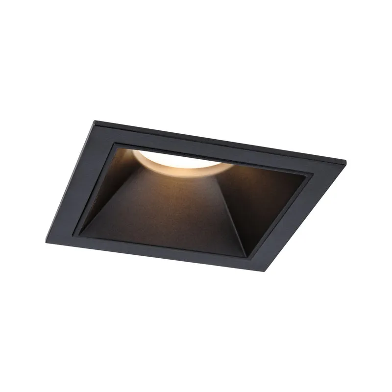 Paulmann LED Einbauleuchte Cole Einzelleuchte 3-Step-Dim Coin IP44 eckig 88x88mm Coin 6W 470lm 230V dimmbar 2700K Schwarz