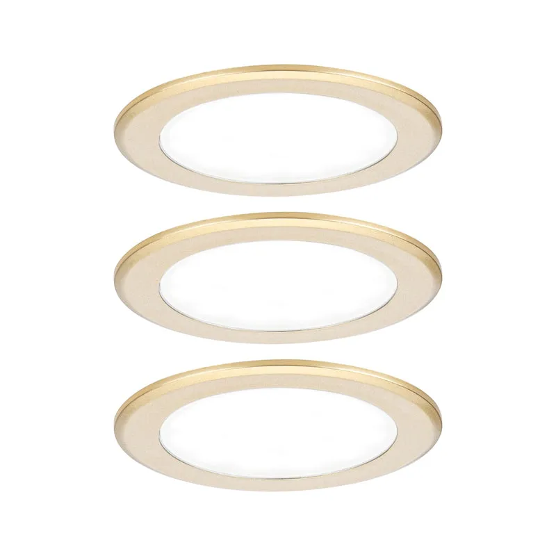 Paulmann LED Möbeleinbauleuchten 3er-Set rund 65mm 3x2,5W 3x180lm 230/12V 4000K Gold matt