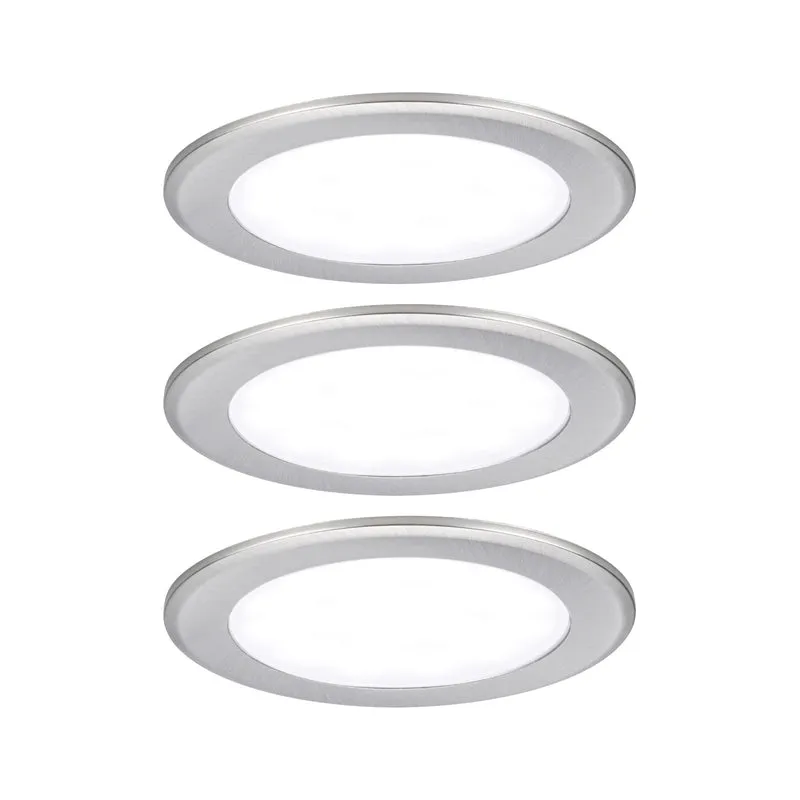 Paulmann LED Möbeleinbauleuchten 3er-Set rund 65mm 3x2,5W 3x180lm 230/12V 4000K Eisen gebürstet