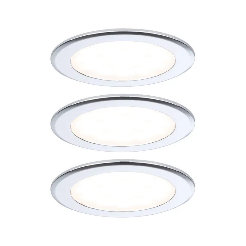 Paulmann LED Möbeleinbauleuchten 3er-Set rund 65mm 3x2,5W 3x180lm 230/12V 3000K Chrom