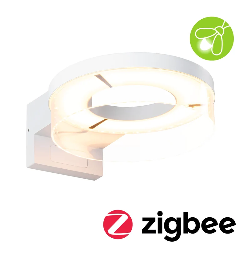 Paulmann LED Außenwandleuchte Capera Dämmerungsgesteuerter Bewegungsmelder (IR) insektenfreundlich Smart Home Zigbee 3.0 IP44 231mm Tunable Warm 12,5W 800lm 230V Weiß Aluminium