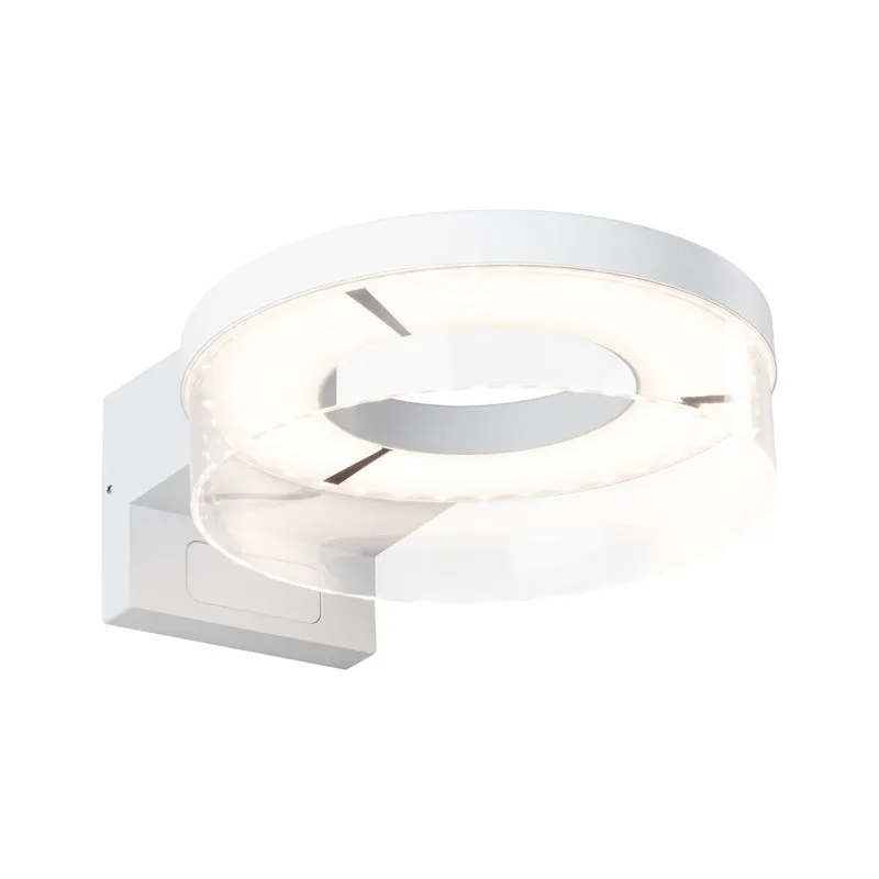 Paulmann LED Außenwandleuchte Capera Dämmerungsgesteuerter Bewegungsmelder (IR) IP44 231mm 3000K 8W / 1,2W 700lm 230V Weiß Aluminium