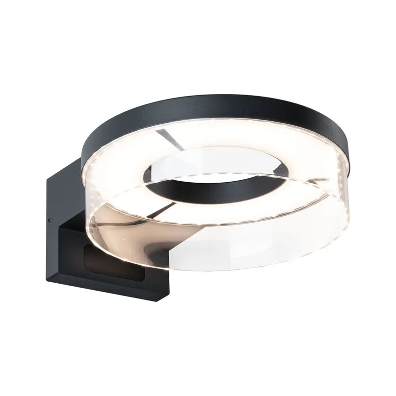 Paulmann LED Außenwandleuchte Capera Dämmerungsgesteuerter Bewegungsmelder (IR) IP44 231mm 3000K 8W / 1,2W 700lm 230V Anthrazit Aluminium