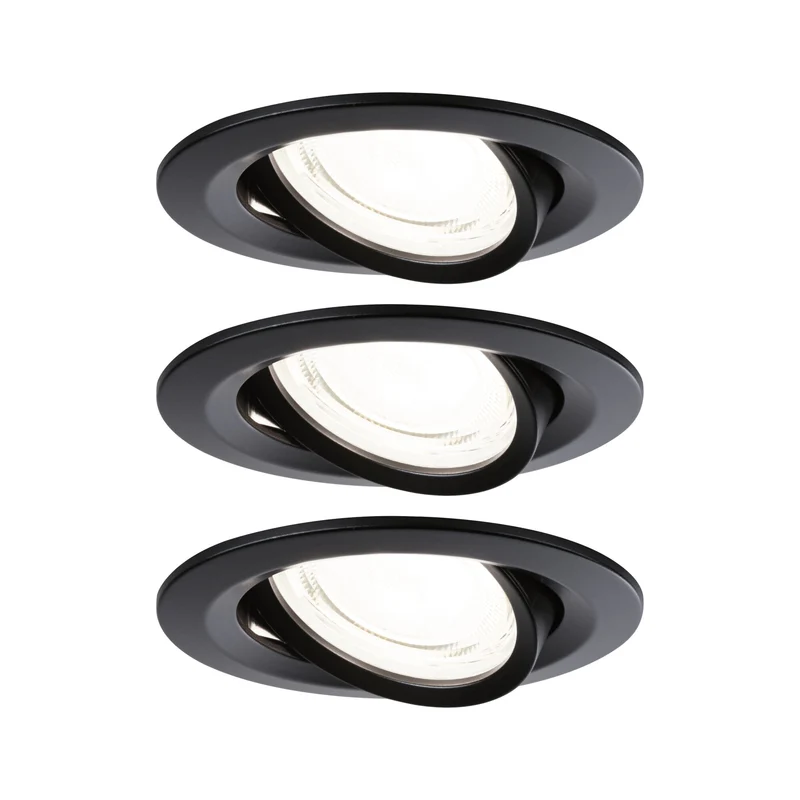 Paulmann LED Einbauleuchte Nova 3er-Set Coin rund 84mm 50° 3x2,8W 3x505lm 230V 4000K Schwarz matt