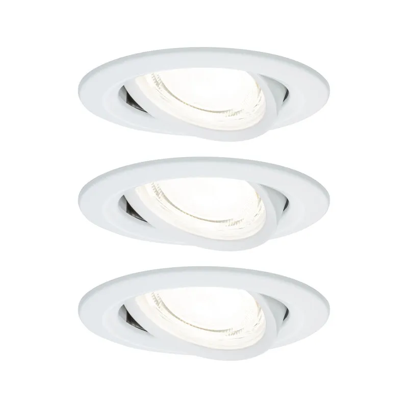 Paulmann LED Einbauleuchte Nova 3er-Set Coin rund 84mm 50° 3x2,8W 3x505lm 230V 4000K Weiß matt