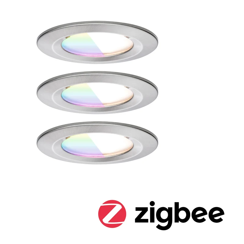 Paulmann LED Einbauleuchte Nova Coin IP44 rund 78mm RGBW+ 3x6W 3x500lm 230V Eisen gebürstet Aluminium