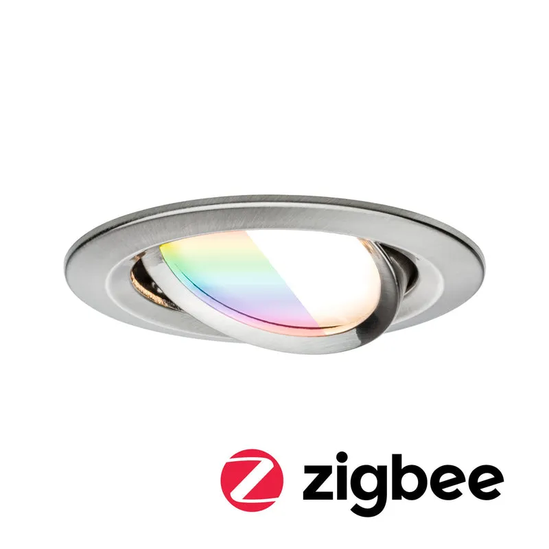 Paulmann LED Einbauleuchte Nova Coin rund 84mm 50° RGBW+ 6W 500lm 230V Eisen gebürstet Aluminium