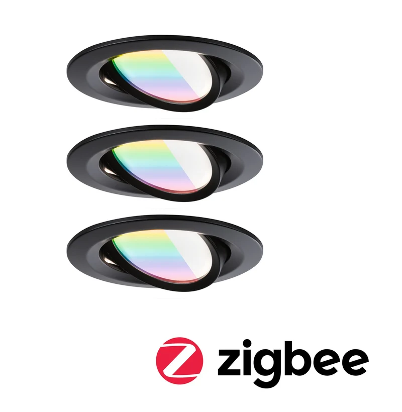 Paulmann LED Einbauleuchte Nova Coin rund 84mm 50° RGBW+ 3x6W 3x500lm 230V Schwarz matt Aluminium