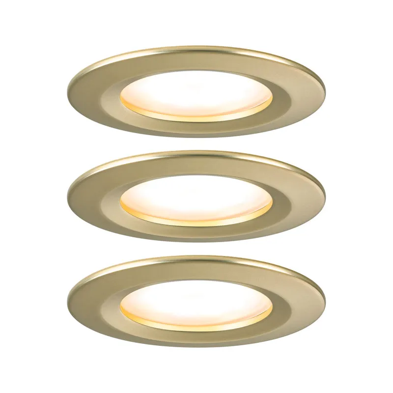 Paulmann LED Einbauleuchte Nova Basisset starr Coin IP44 rund 78mm Coin 3x6W 3x470lm 230V 2700K Gold matt