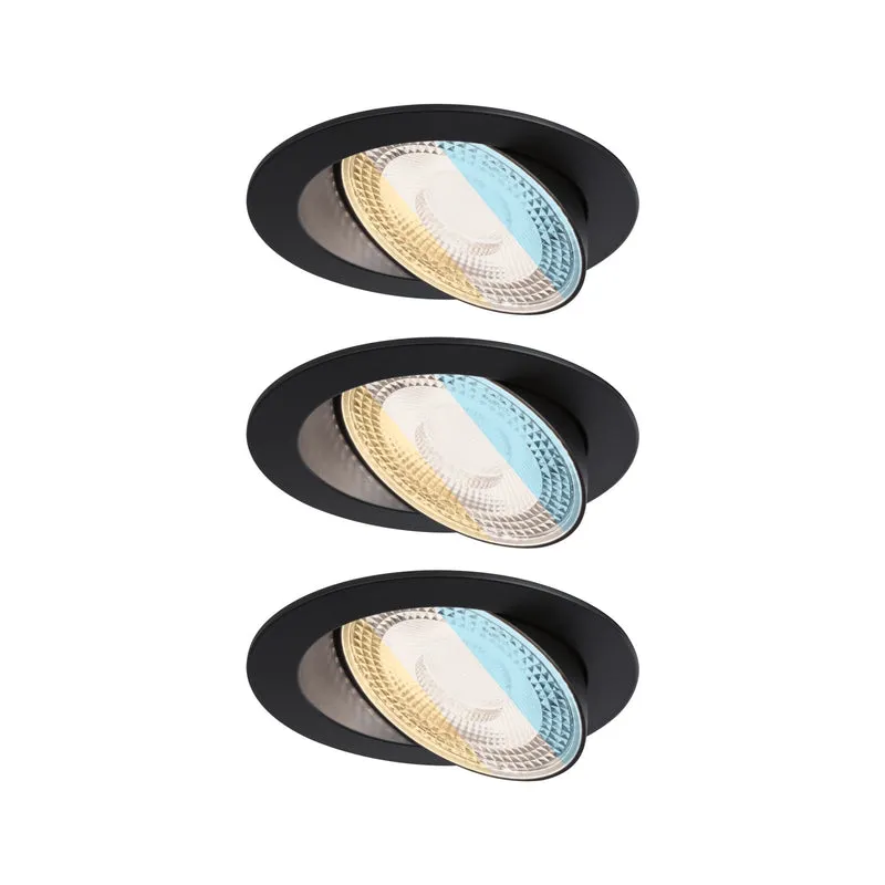 Paulmann LED Einbauleuchte Aumus 3er-Set White Select rund 105mm 90° 3x5W 3x700lm 230V dimmbar 2700 - 6500K Schwarz