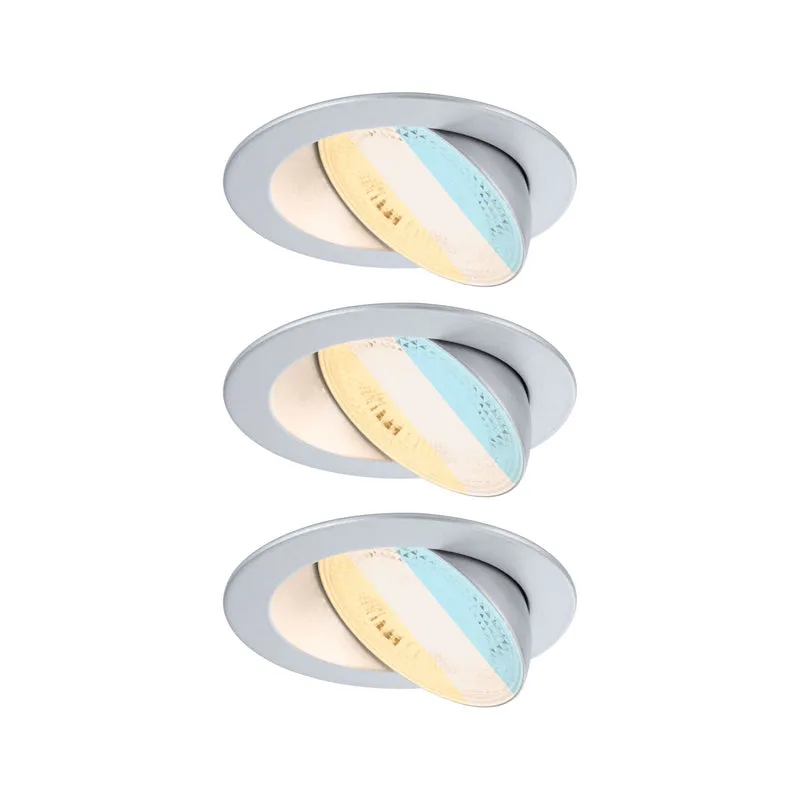 Paulmann LED Einbauleuchte Aumus 3er-Set White Select rund 105mm 90° 3x5W 3x700lm 230V dimmbar 2700 - 6500K Chrom matt