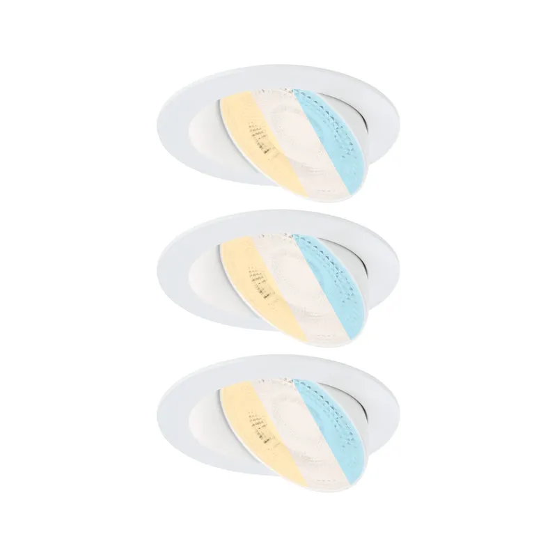Paulmann LED Einbauleuchte Aumus 3er-Set White Select rund 105mm 90° 3x5W 3x700lm 230V dimmbar 2700 - 6500K Weiß