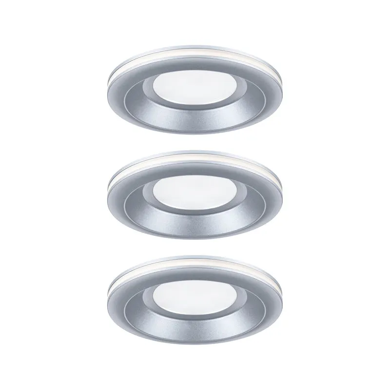 Paulmann LED Einbauleuchte Sormus 3er-Set IP65 rund 100mm 3x4,8W / 1,5W 560lm / 180lm 230V 3000K Chrom matt