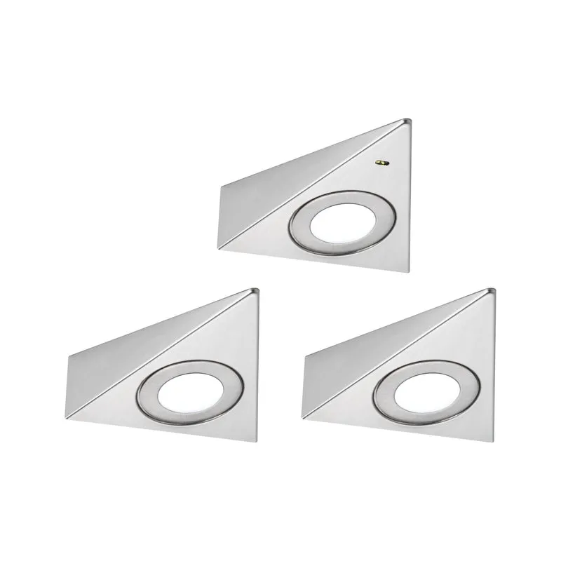 Paulmann LED Unterschrankleuchte Trias Näherungsensor 3er-Set 3x2,7W 135x132mm 3x185lm 230/12V Eisen gebürstet