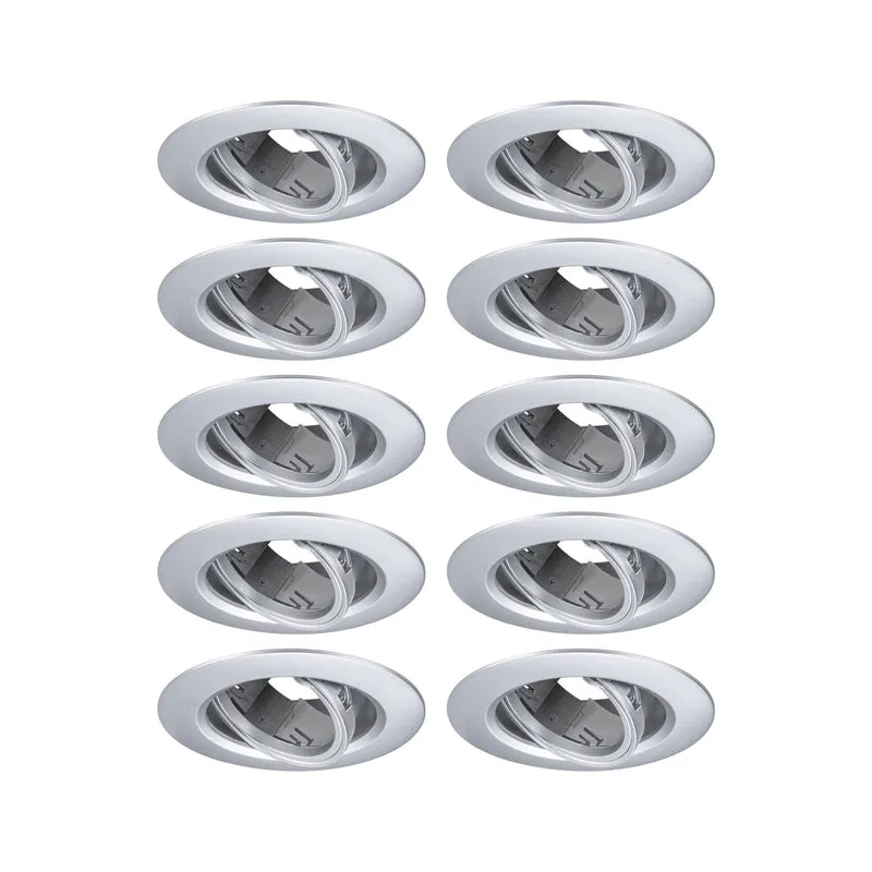 Paulmann Einbauleuchte 10er-Set schwenkbar rund 90mm 30° GU10 max. 10x10W 230V dimmbar Chrom matt