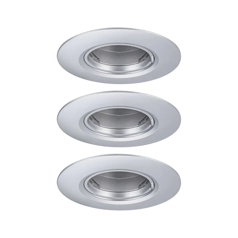 Paulmann Einbauleuchte 3er-Set starr rund 90mm GU10 max. 3x10W 230V dimmbar Chrom matt