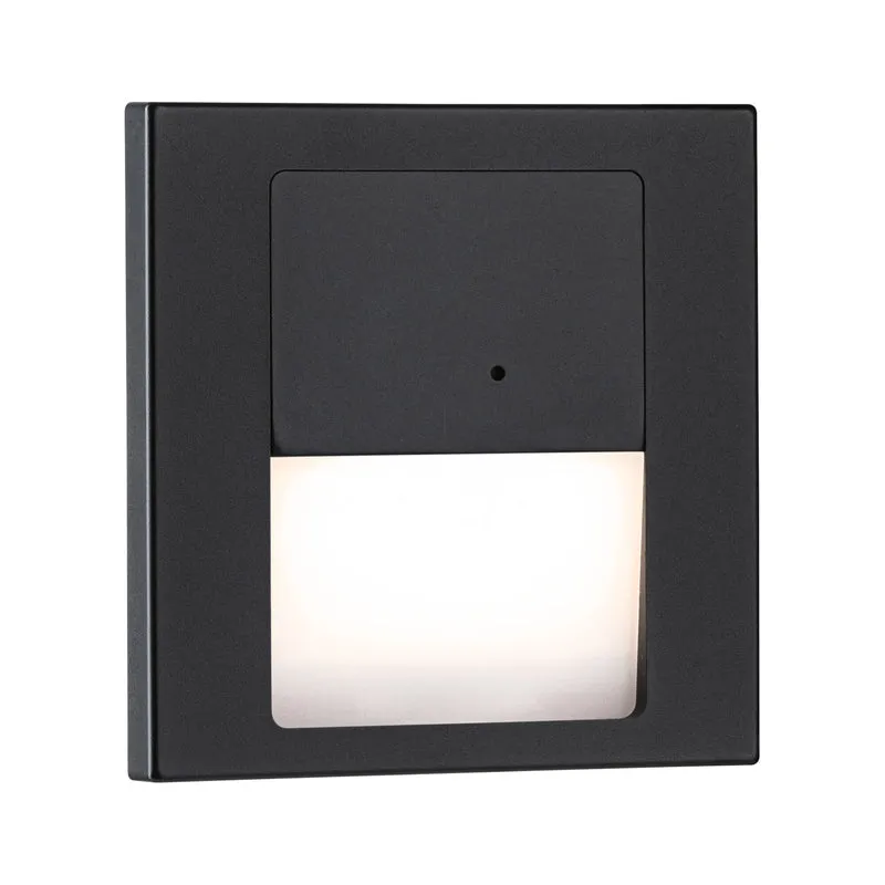 Paulmann LED Wandeinbauleuchte Tsaro eckig 80x36mm 1W 80lm 230V 2700K Schwarz matt
