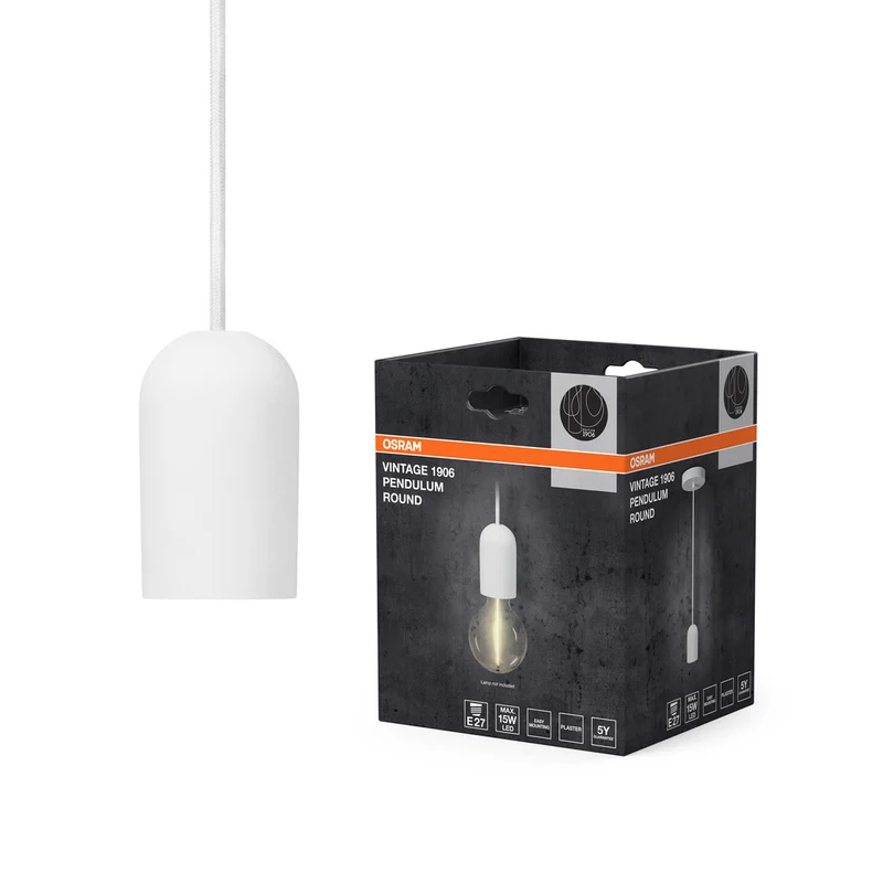 OSRAM Vintage 1906® Pendelleuchte ROUND PLASTER E27, weiß
