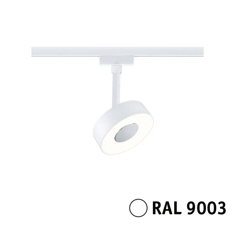 Paulmann URail LED Schienenspot Circle Einzelleuchte 180lm 5W 3000K dimmbar 230V Signalweiß