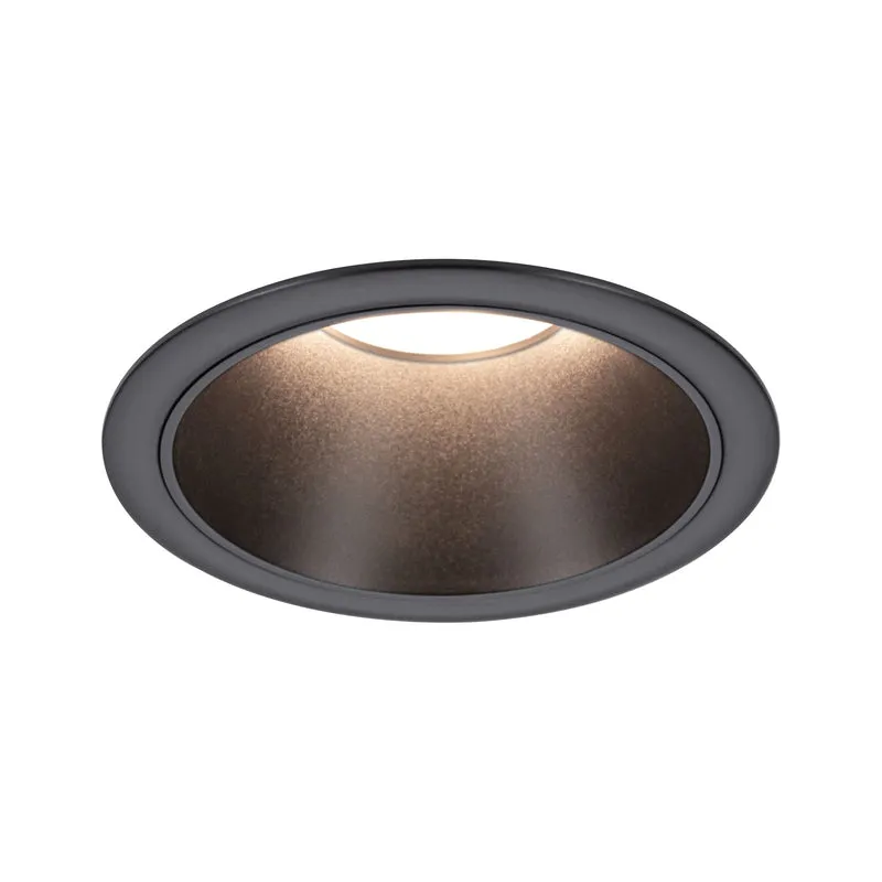 Paulmann LED Einbauleuchte Cole Einzelleuchte 3-Step-Dim Coin IP44 rund 88mm Coin 6W 470lm 230V dimmbar 2700K Schwarz