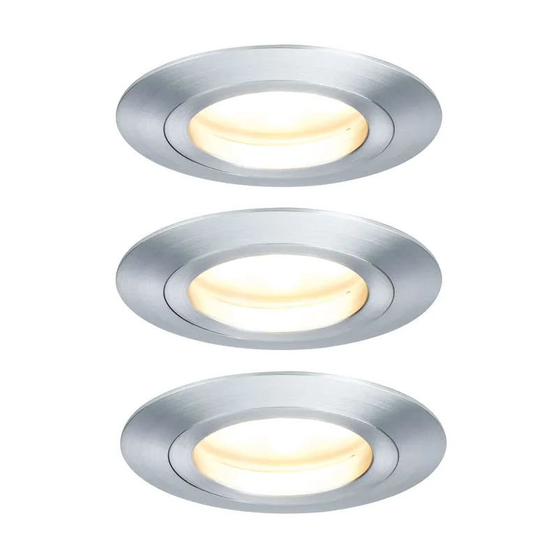 Paulmann EBL Set Coin dim sat rund starr LED 3x7W 2700K 230V 51mm Alu ged/Alu Zink