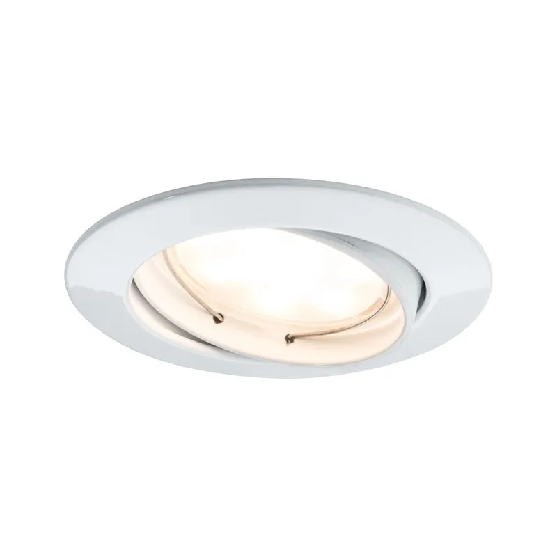 Paulmann EBL Set Coin dim sat rund schwb LED 3x7W 2700K 230V 51mm Weiß m/Alu Zink
