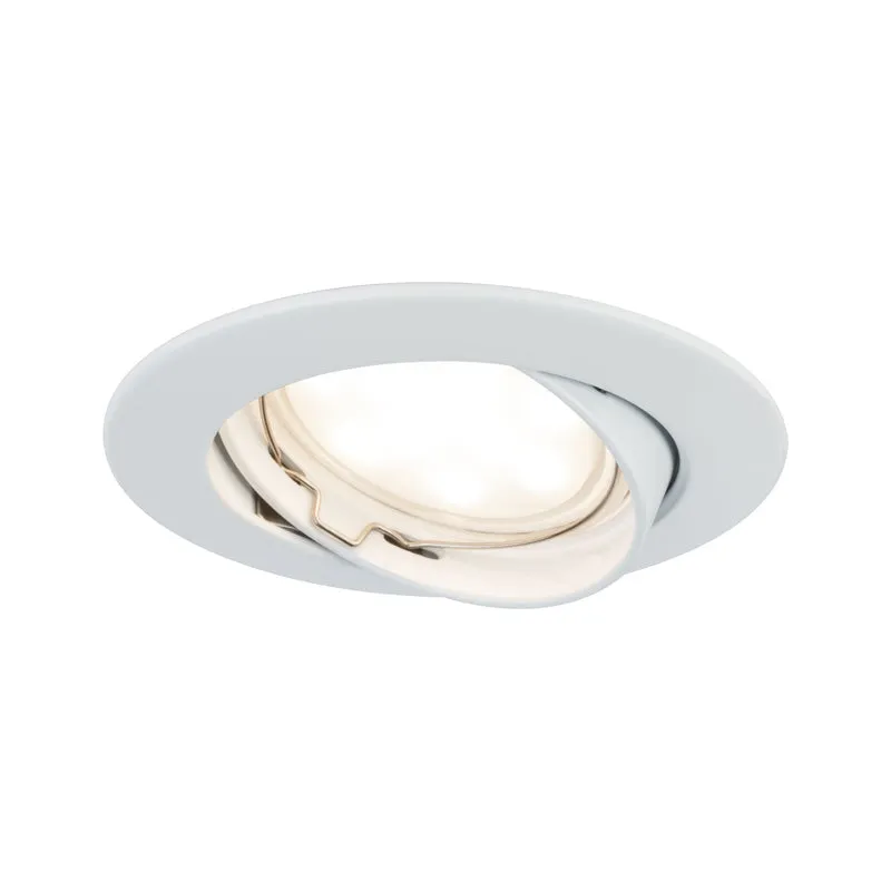 Paulmann EBL Set Coin dim sat rund schwb LED 1x7W 2700K 230V 51mm Weiß m/Alu Zink