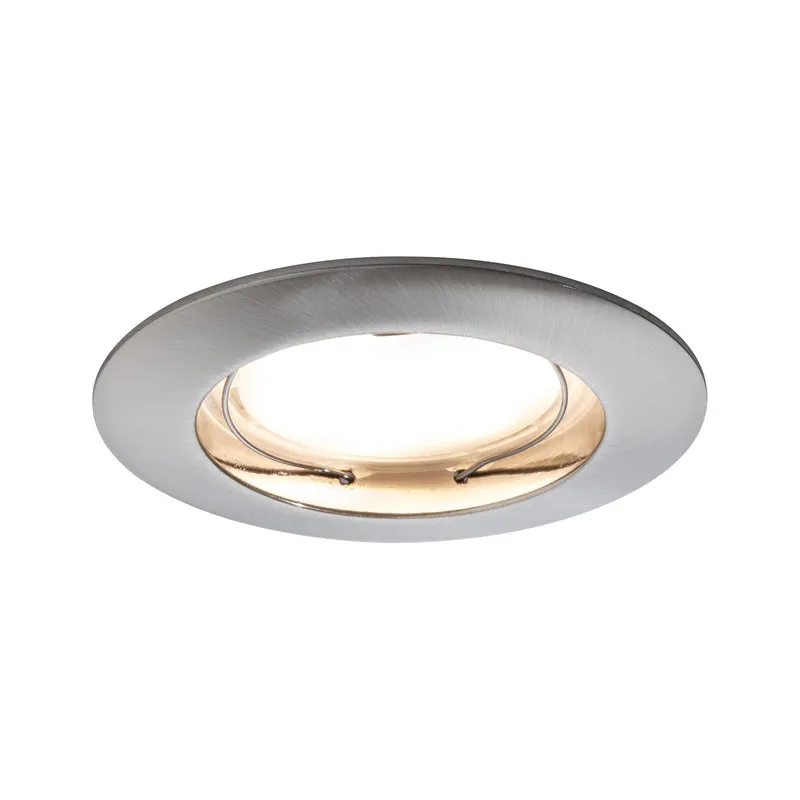 Paulmann EBL Set Coin dim sat rund starr LED 3x7W 2700K 230V 51mm Eisen geb/Alu Zink