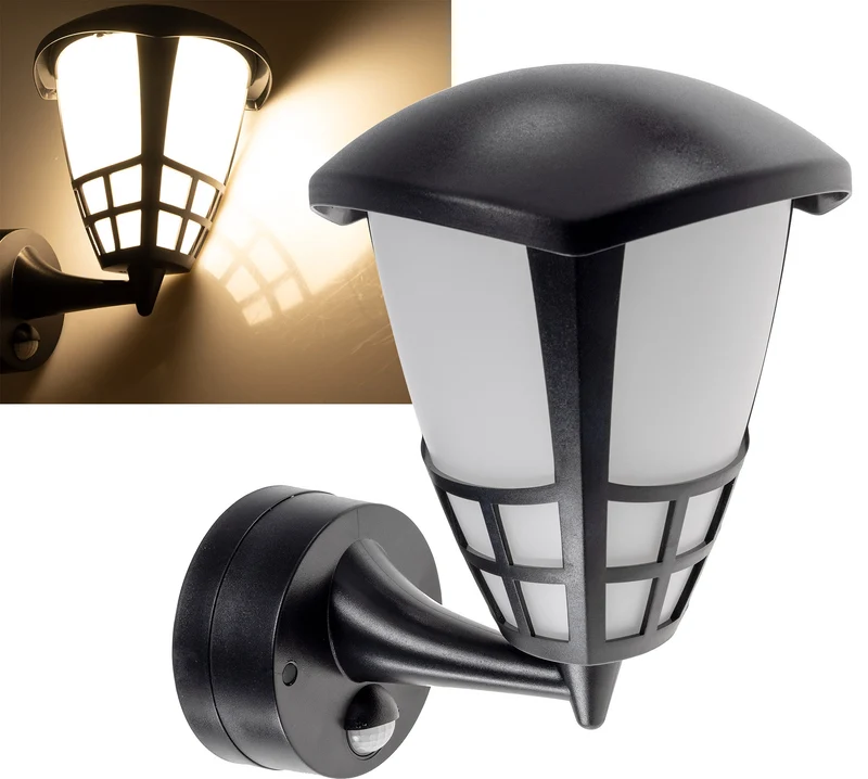 LED Wandleuchte "TELARANA" IP65 16W, 1026lm, 140° Bewegungsmelder, 2900K