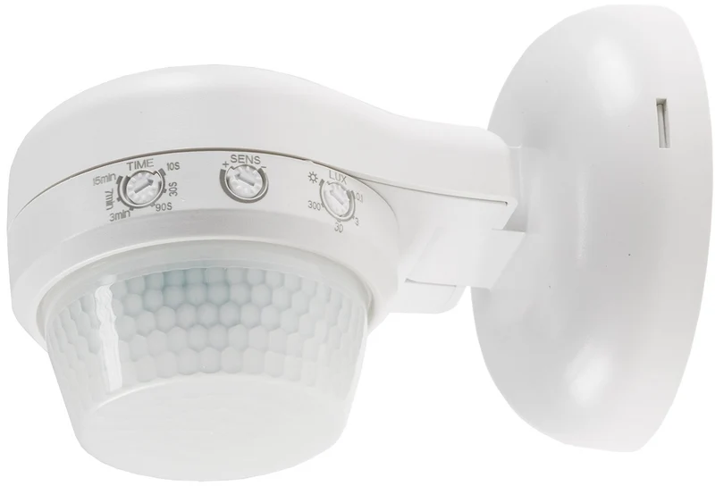 Aufputz-Bewegungsmelder 360° IP65 12m Detektion, Wand & Decke, weiß