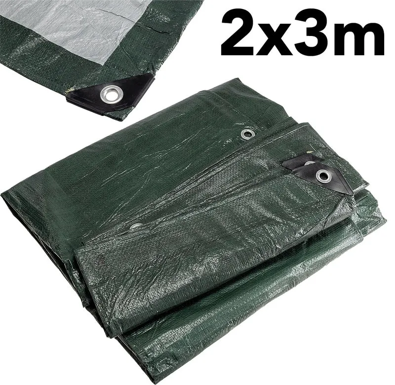 Allzweck Gewebeplane mit Ösen 2x3m reißfest, 120g/m², dunkelgrün