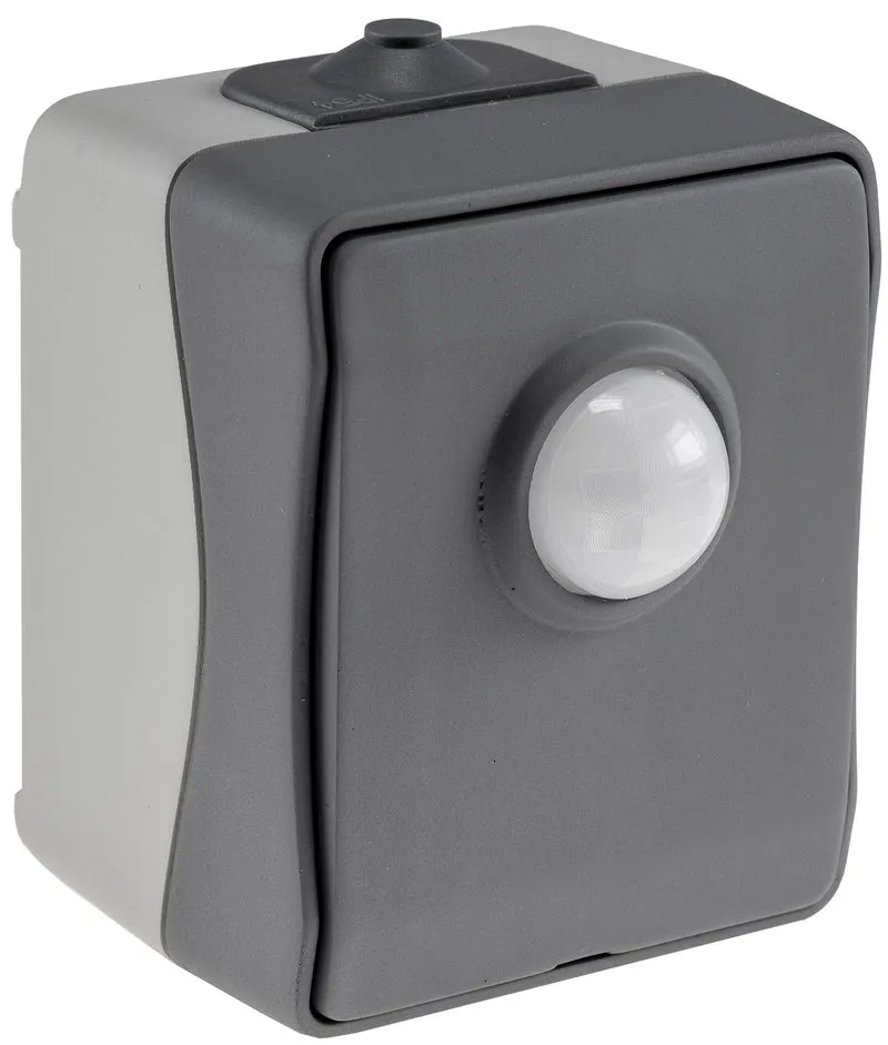 NUQUI Feuchtraum PIR Bewegungsmelder 120°, bis 6m, 250V~, 2-500W, IP54