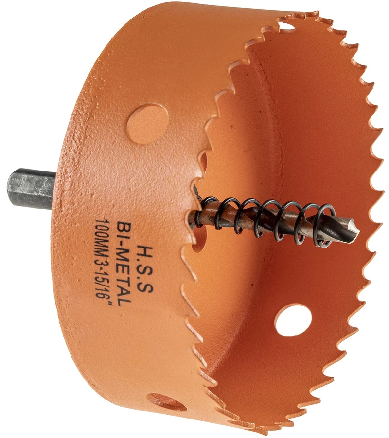 Lochsäge HSS Bi-Metall Ø100mm Sechskant Aufnahme, Schnitttiefe 38mm