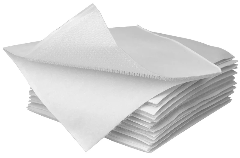 Klett-Pads 10Stück, selbstklebend 2-lagig, 10x10cm, weiß