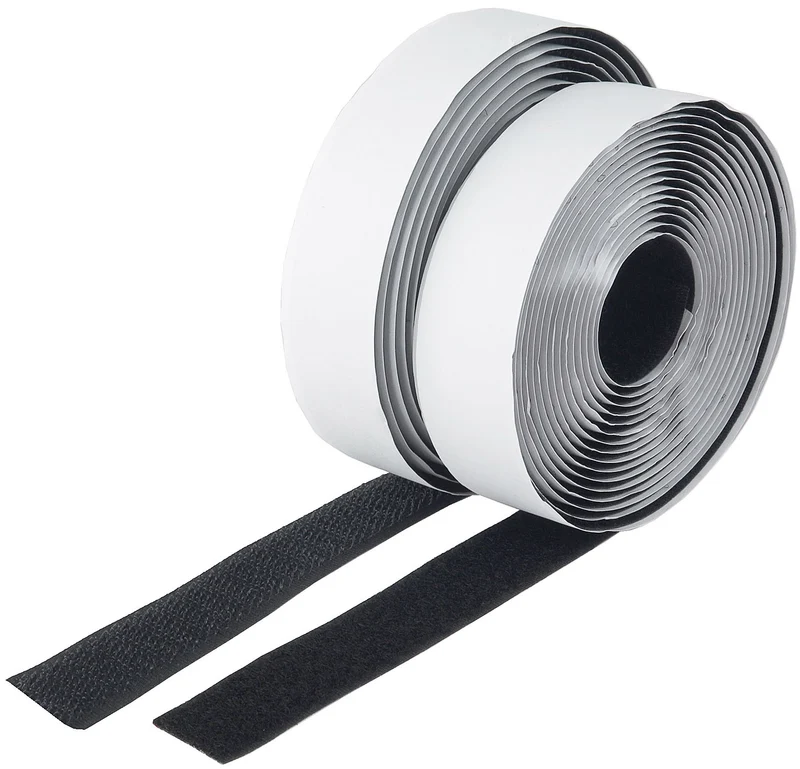 Klettband 3m auf Rolle, selbstklebend 2-lagig, 300x2cm, schwarz